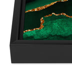 Abstract Green And Gold Emerald Marble Landscape  Framed Canvas Print Gallery Image 3