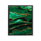 Abstract Green And Gold Emerald Marble Landscape  Framed Canvas Print Gallery Image 8