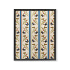 Antique Napoleonic Toile With Stripes And Butterflies Framed Canvas Print Gallery Image 8