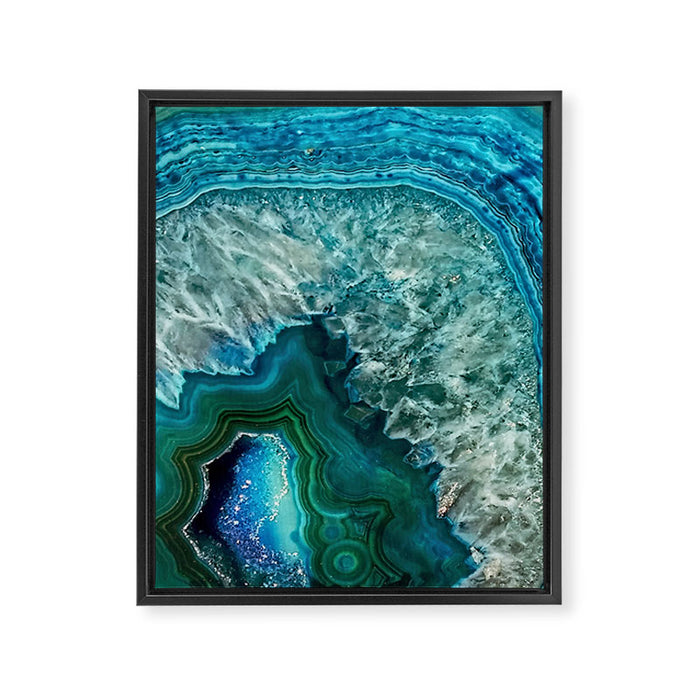 Aqua turquoise agate mineral gem stone Framed Canvas Print Gallery Image 1