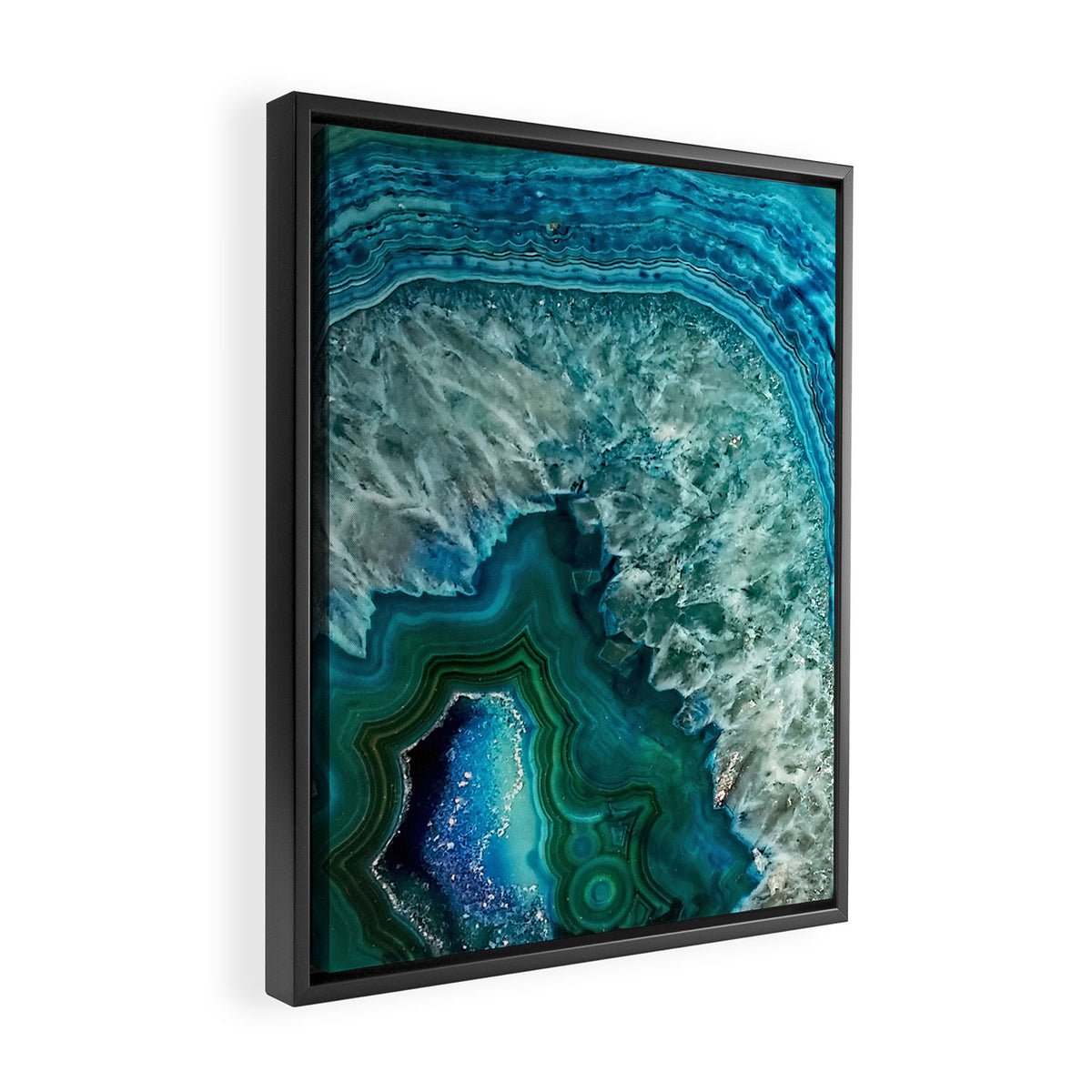 Aqua turquoise agate mineral gem stone Framed Canvas Print Gallery Image 2