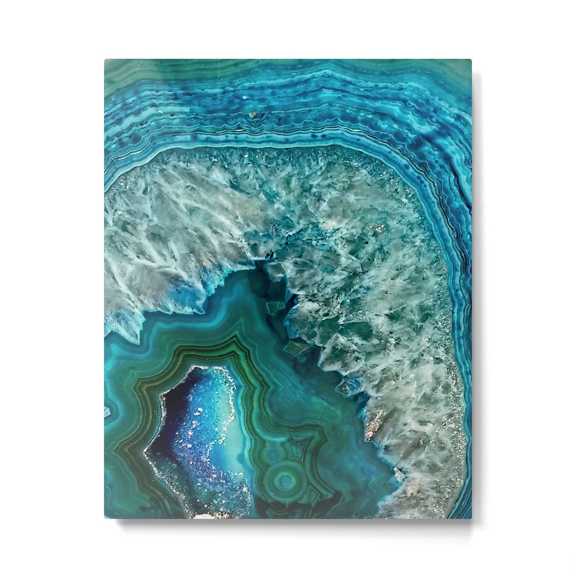 Aqua turquoise agate mineral gem stone Metal Print Gallery Image 6