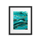 Aqua Turquoise Day Blue Galaxy Marble Framed Art Print Gallery Image 6