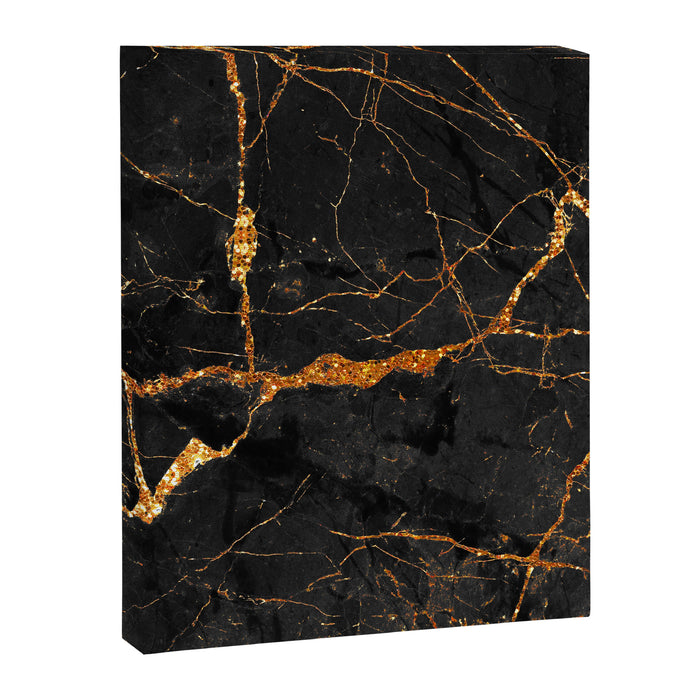 Black Malachite Marble With Gold Veins Canvas Print Gallery Image 1