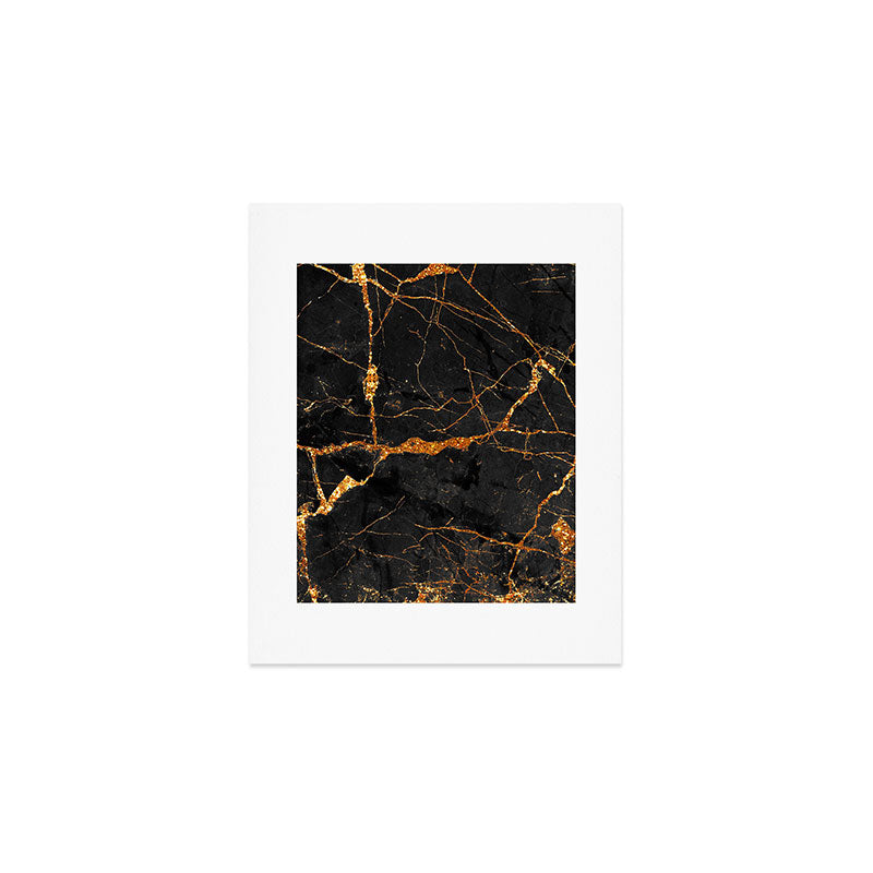 Black Malachite Marble With Gold Veins Art Print Gallery Image 1