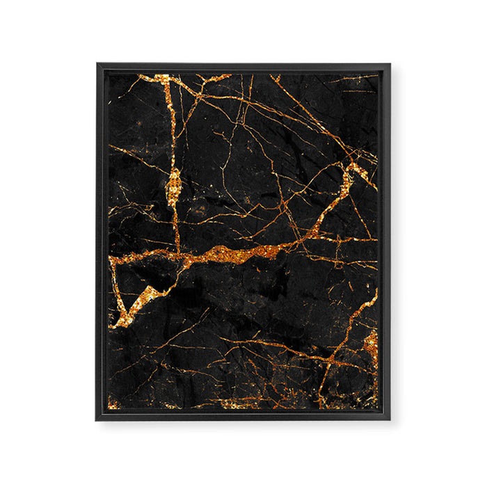 Black Malachite Marble With Gold Veins Framed Canvas Print Gallery Image 1