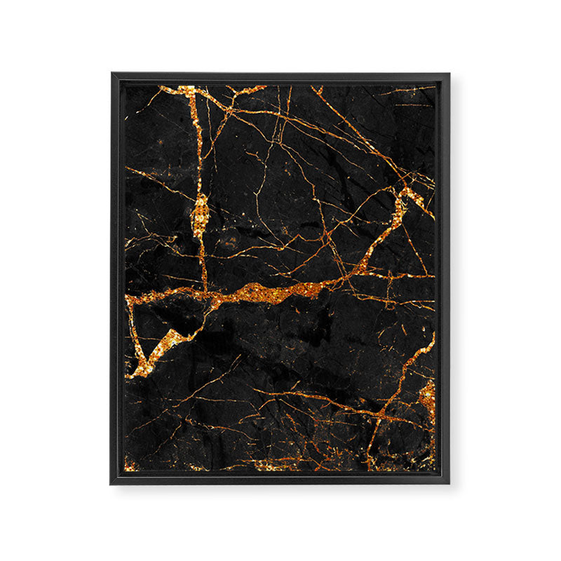 Black Malachite Marble With Gold Veins Framed Canvas Print Gallery Image 8