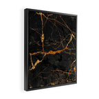 Black Malachite Marble With Gold Veins Framed Canvas Print Gallery Image 2