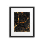 Black Malachite Marble With Gold Veins Framed Art Print Gallery Image 6