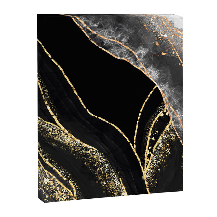 Black Night Glamour Marble Landscape Canvas Print Gallery Image 1