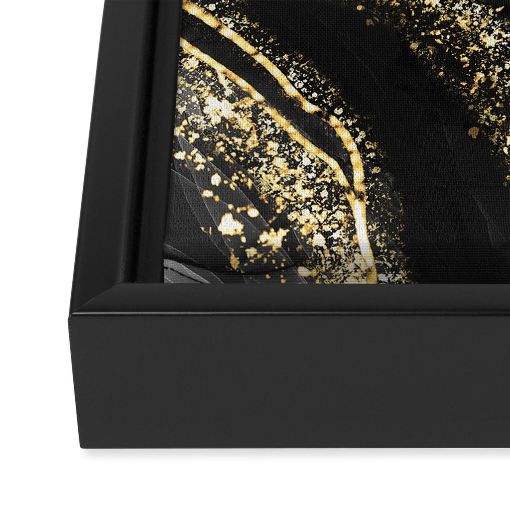 Black Night Glamour Marble Landscape Framed Canvas Print Gallery Image 3