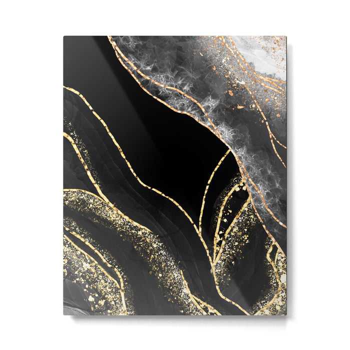 Black Night Glamour Marble Landscape Metal Print Gallery Image 1