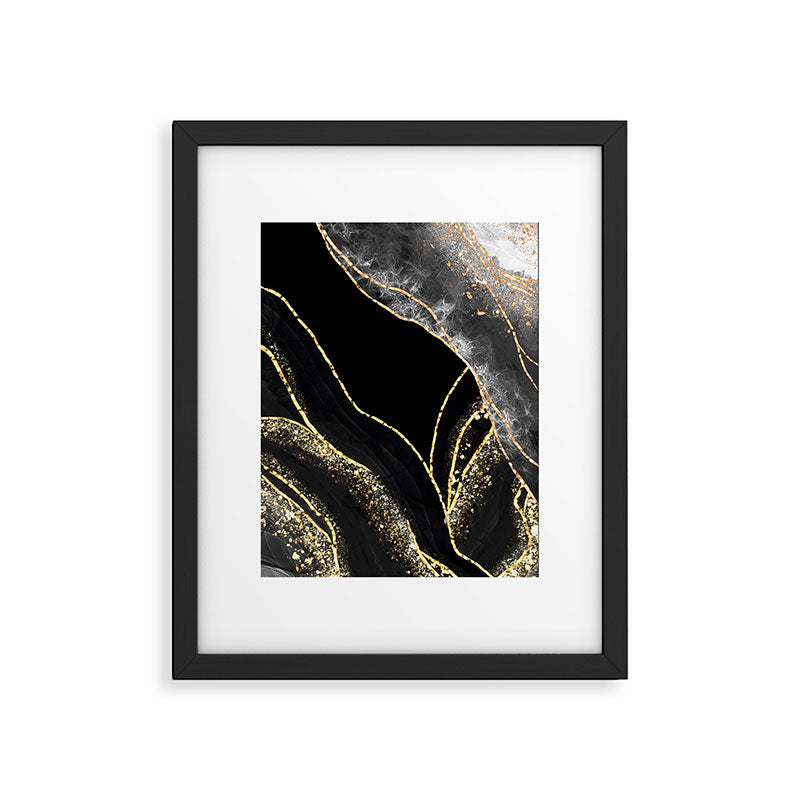 Black Night Glamour Marble Landscape Framed Art Print Gallery Image 6