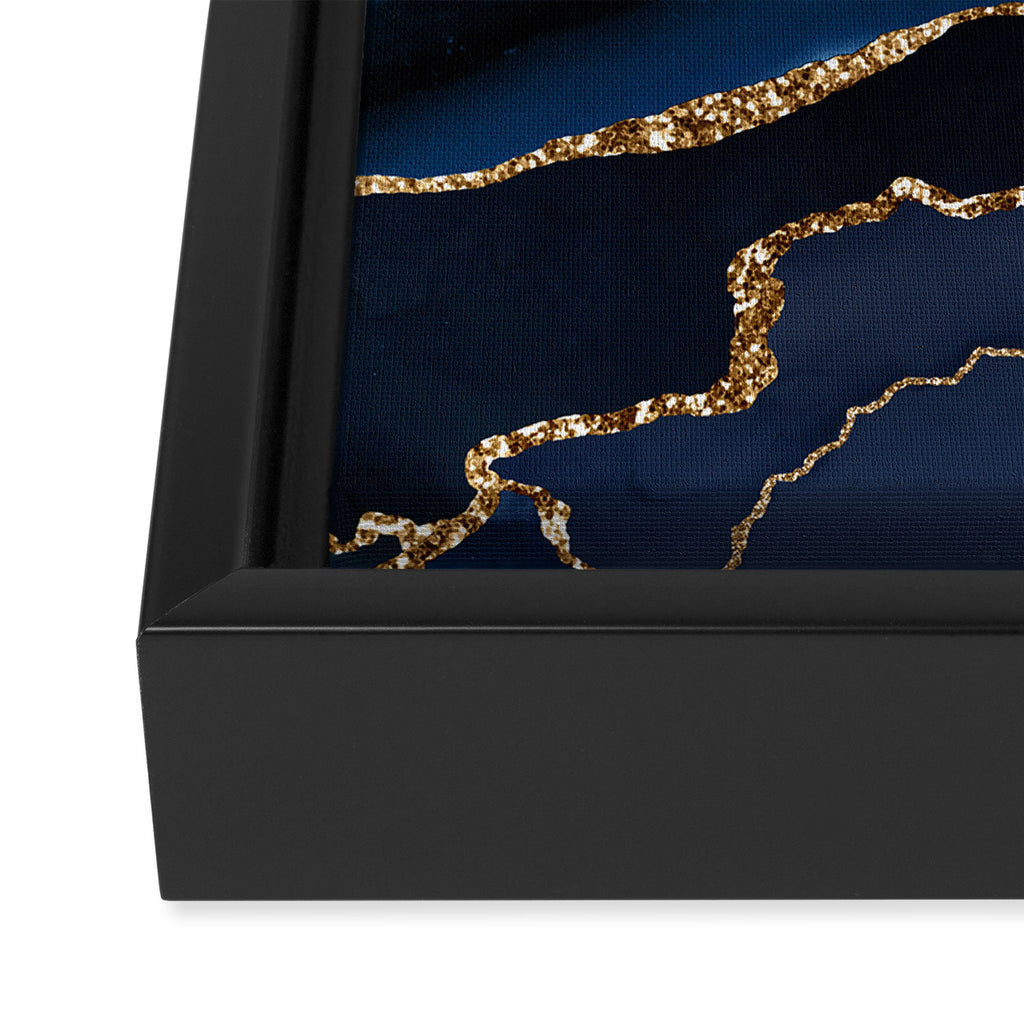 Blue Night Galaxy Marble Framed Canvas Print Gallery Image 3