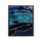 Blue Night Galaxy Marble Framed Canvas Print Gallery Image 8