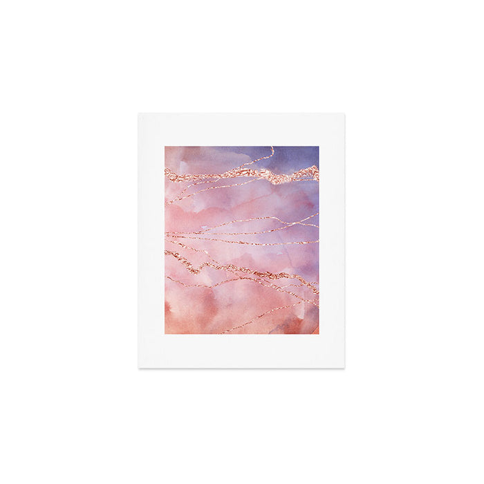 Blush and Purple Sky with Rose gold flashes Art Print Gallery Image 1