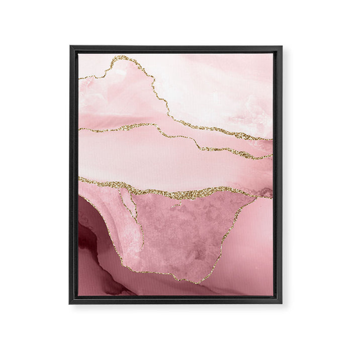 Blush Marble Art Landscape Framed Canvas Print Gallery Image 1