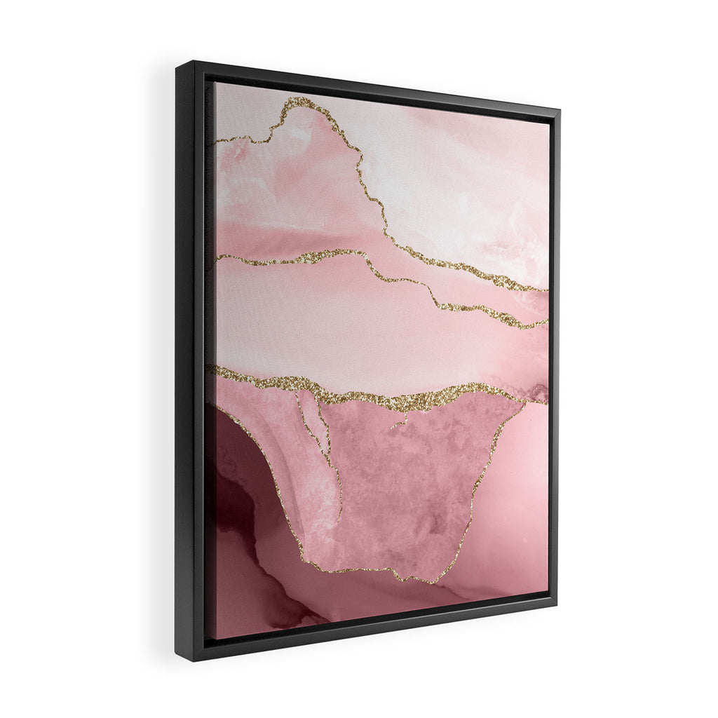 Blush Marble Art Landscape Framed Canvas Print Gallery Image 2