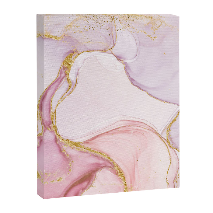 Blush Pink And Gold Alcohol Ink Marble Canvas Print Gallery Image 1