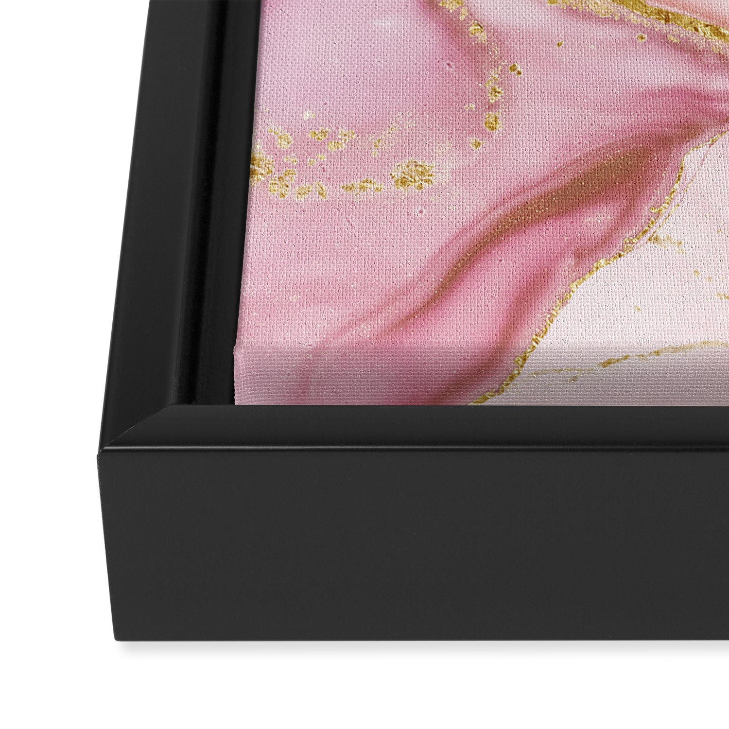 Blush Pink And Gold Alcohol Ink Marble Framed Canvas Print Gallery Image 3