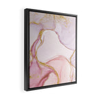 Blush Pink And Gold Alcohol Ink Marble Framed Canvas Print Gallery Image 2