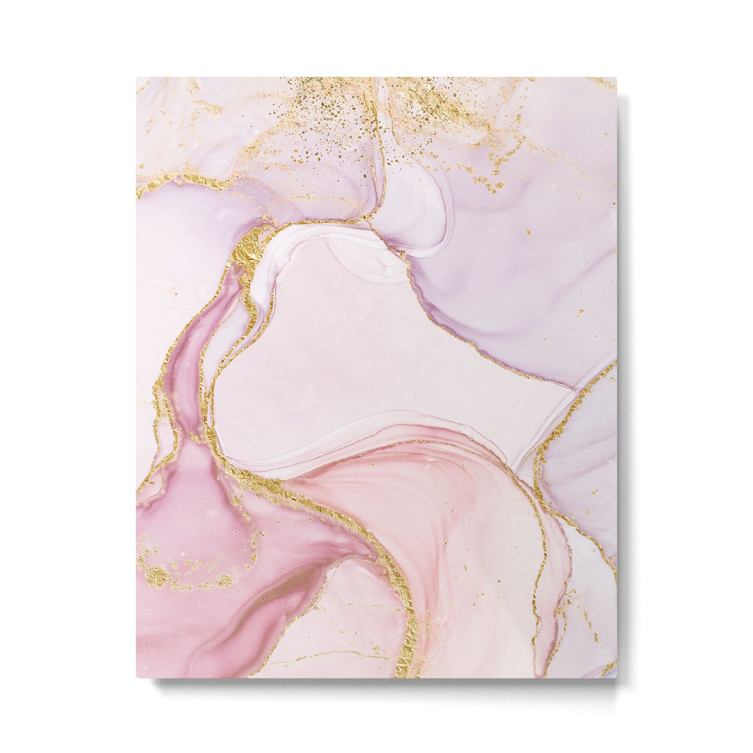 Blush Pink And Gold Alcohol Ink Marble Metal Print Gallery Image 6