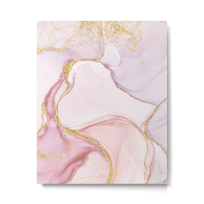 Blush Pink And Gold Alcohol Ink Marble Metal Print Gallery Image 1