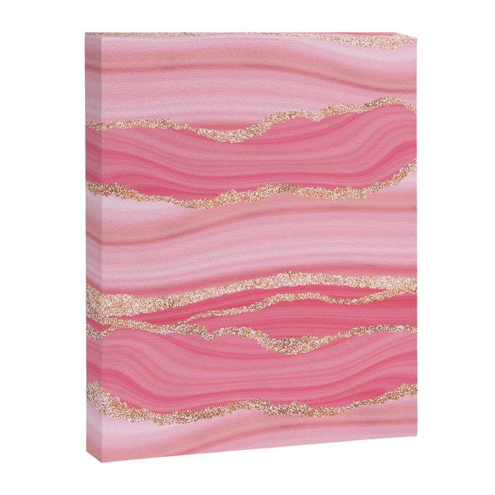 Blush Pink And Gold Marble Stripes Canvas Print Gallery Image 1