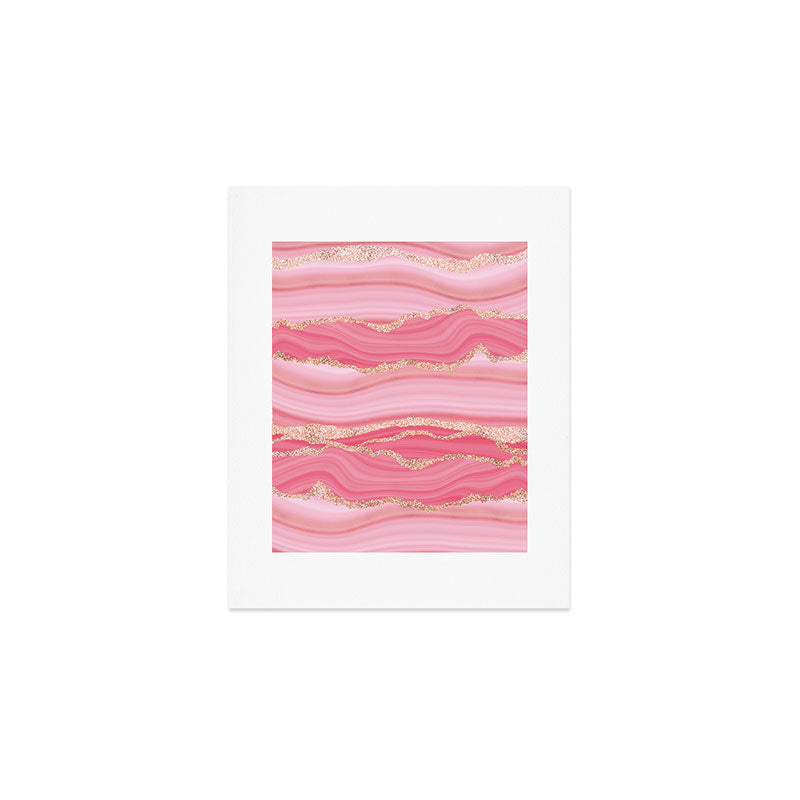 Blush Pink And Gold Marble Stripes Art Print Gallery Image 1