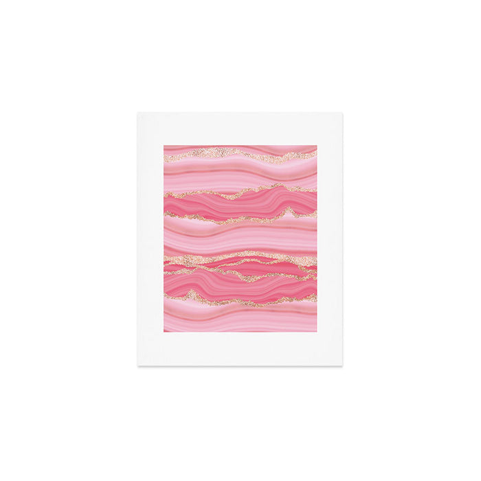 Blush Pink And Gold Marble Stripes Art Print Gallery Image 1