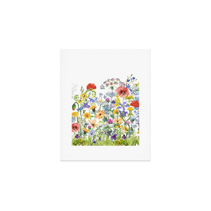 Colorful Midsummer Scandinavian Wildflowers Meadow  Art Print Gallery Image 1