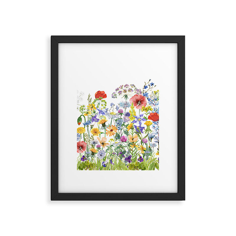 Colorful Midsummer Scandinavian Wildflowers Meadow  Framed Art Print Gallery Image 6