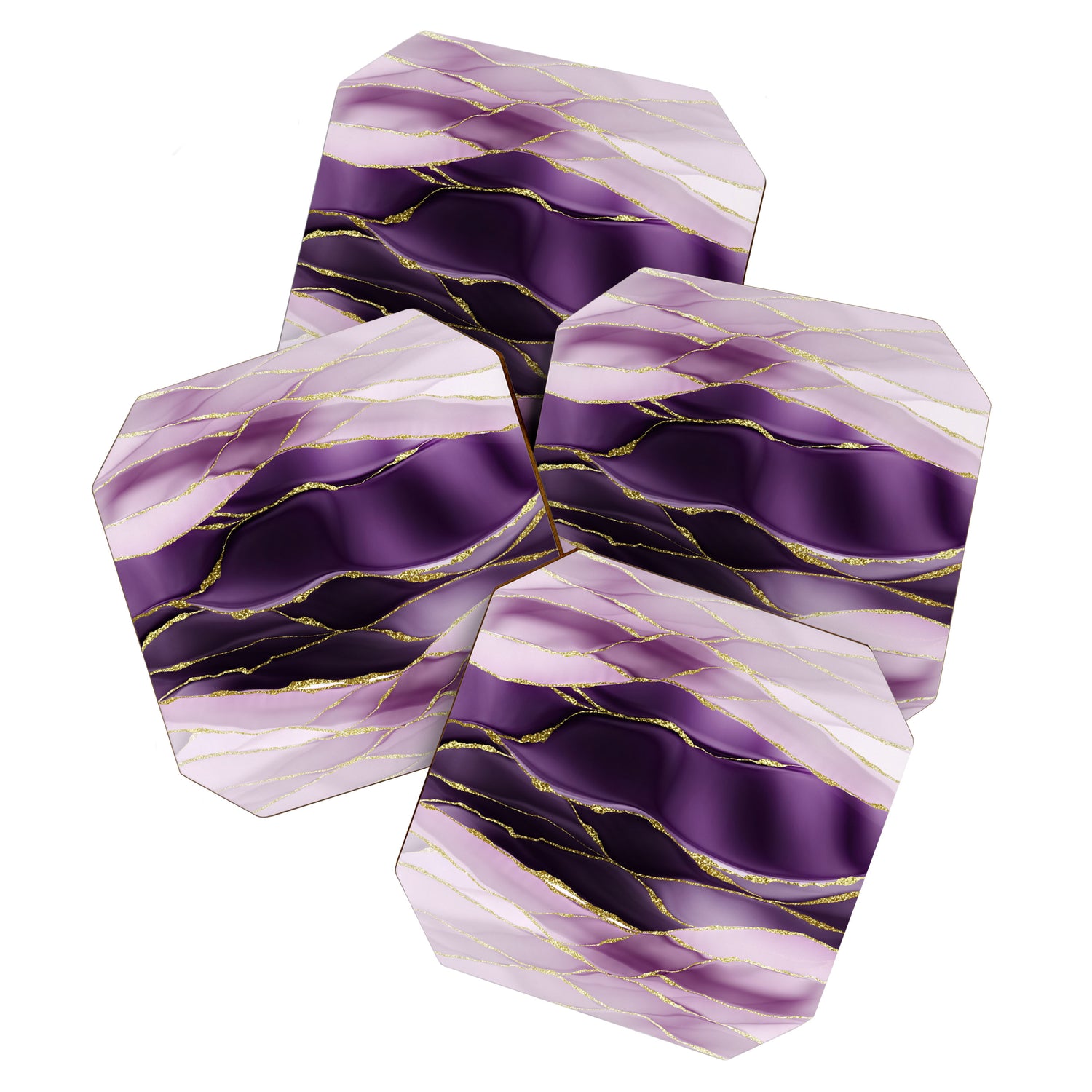 Day And Night Purple Marble Landscape Coaster Gallery Image 1