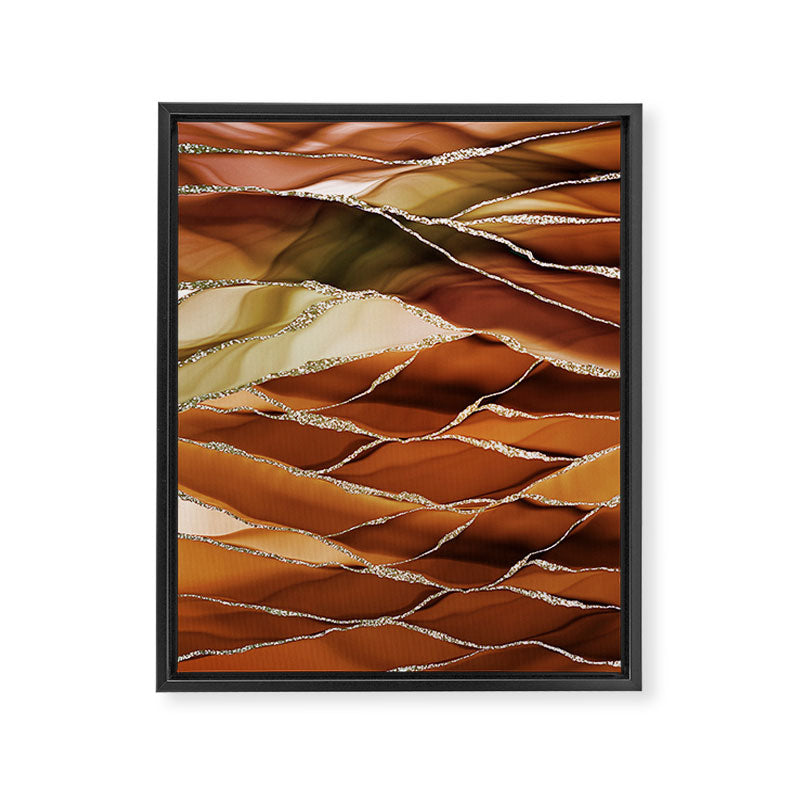 Desert Hot Copper Marble Landscapes Framed Canvas Print Gallery Image 6
