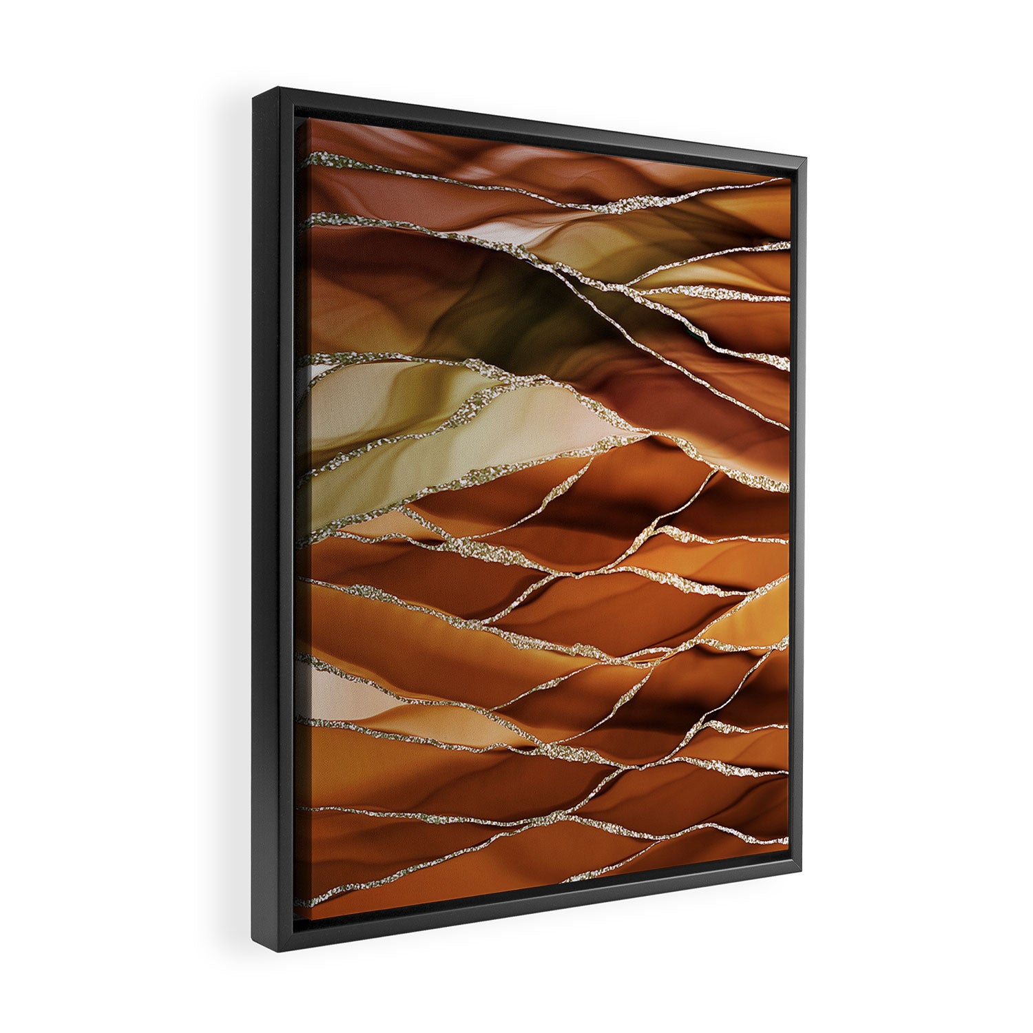 Desert Hot Copper Marble Landscapes Framed Canvas Print Gallery Image 2