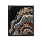 Elegant black marble with gold and copper veins Framed Canvas Print Gallery Image 8