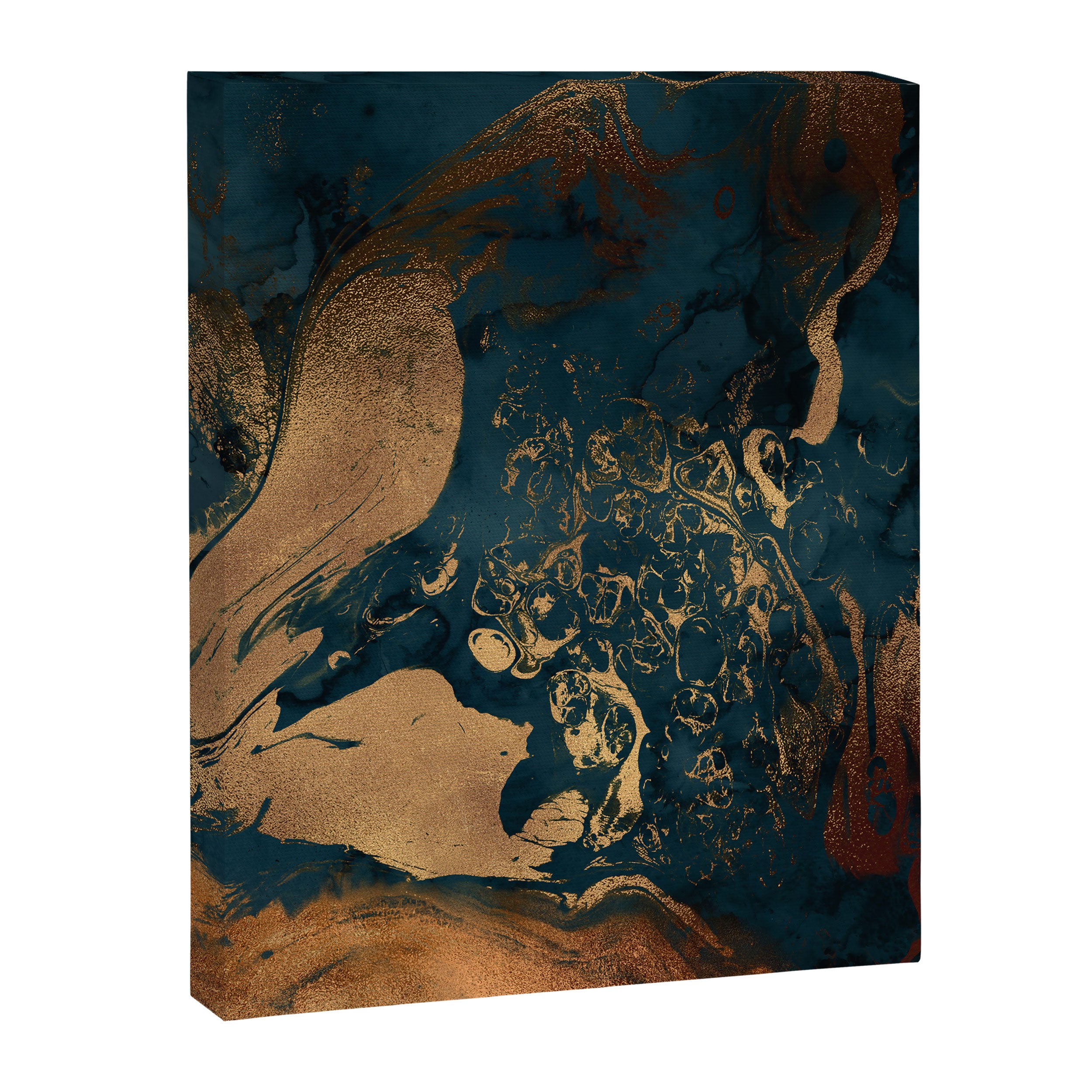 Emerald Indigo And Copper Glamour Marble Canvas Print Gallery Image 8