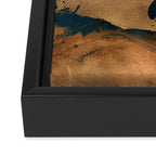 Emerald Indigo And Copper Glamour Marble Framed Canvas Print Gallery Image 3