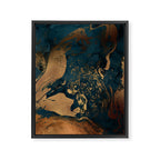Emerald Indigo And Copper Glamour Marble Framed Canvas Print Gallery Image 8