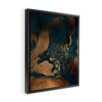 Emerald Indigo And Copper Glamour Marble Framed Canvas Print Gallery Image 2