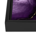 Glamour Purple Bohemian Watercolor Marble With Glitter Veins Framed Canvas Print Gallery Image 3