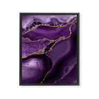 Glamour Purple Bohemian Watercolor Marble With Glitter Veins Framed Canvas Print Gallery Image 8