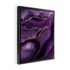 Glamour Purple Bohemian Watercolor Marble With Glitter Veins Framed Canvas Print Gallery Image 2