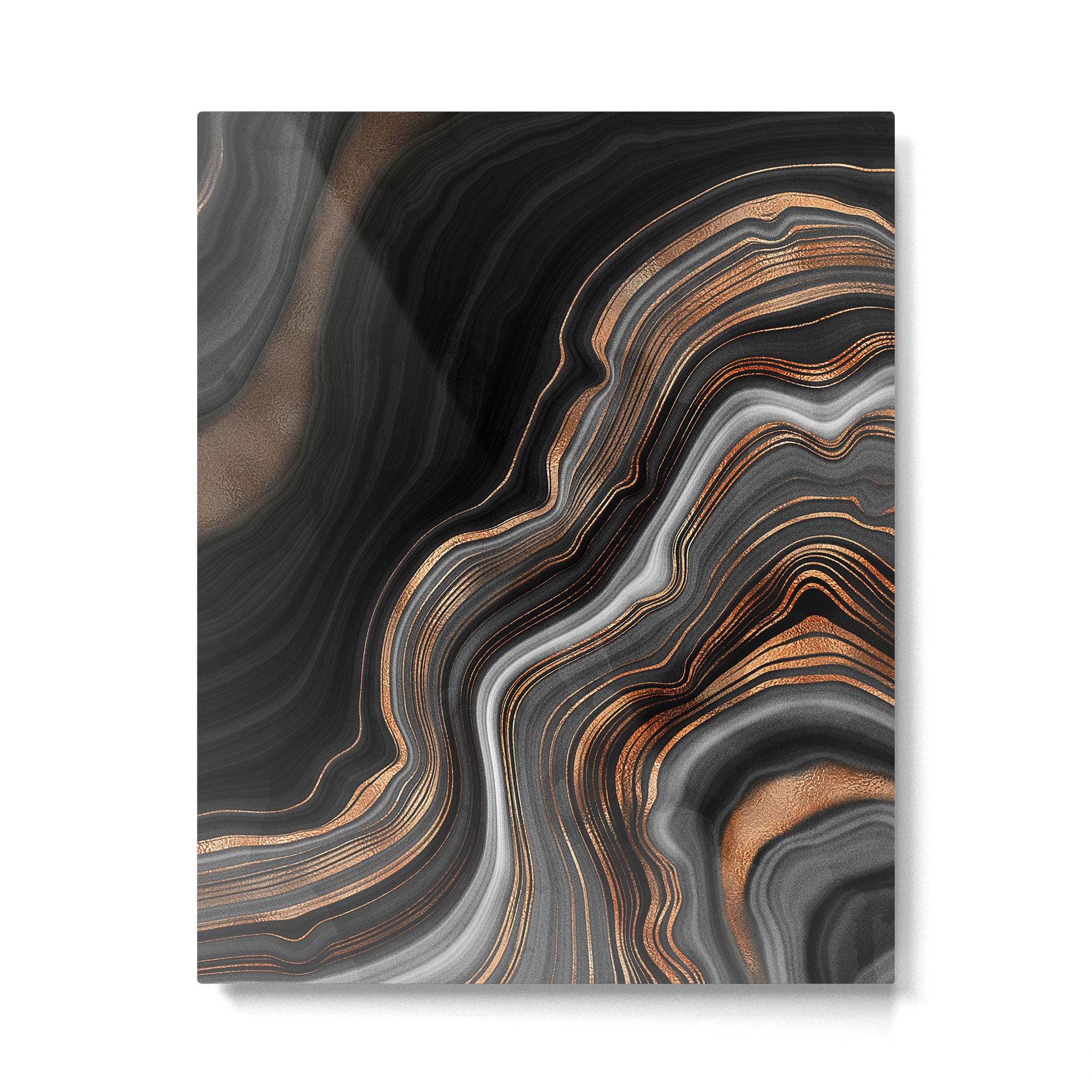 Glowing Marble Waves  Metal Print Gallery Image 6