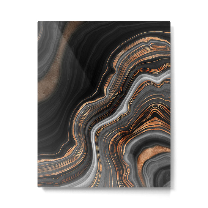 Glowing Marble Waves  Metal Print Gallery Image 1