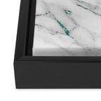 Gray Marble Aqua Teal Metallic Glitter Foil Style Framed Canvas Print Gallery Image 3