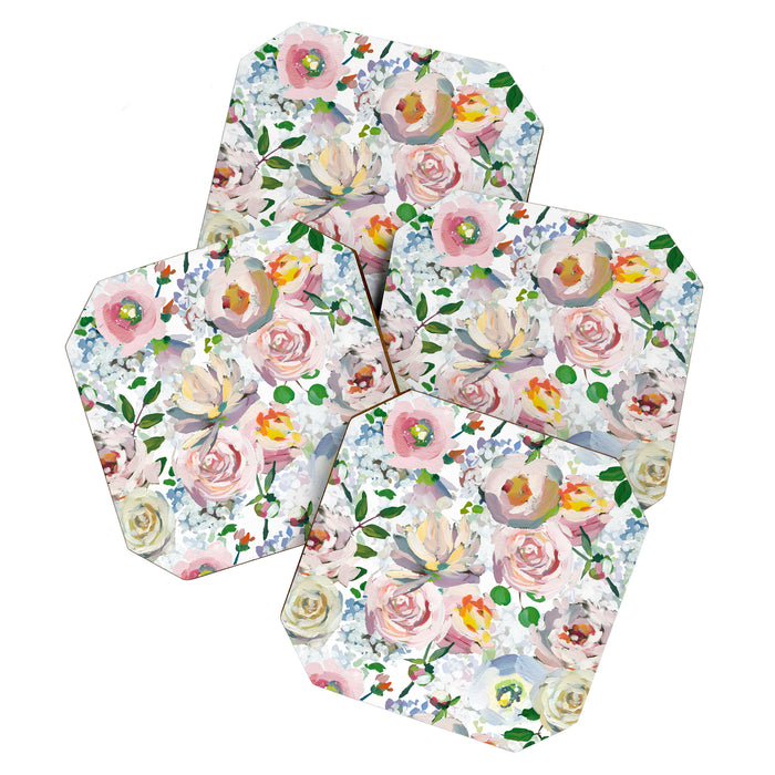 Hand Drawn Vintage Spring Claude Monet Botanical Flower Garden Coaster Gallery Image 1