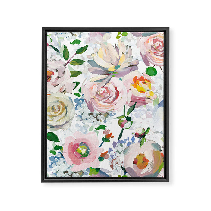Hand Drawn Vintage Spring Claude Monet Botanical Flower Garden Framed Canvas Print Gallery Image 1