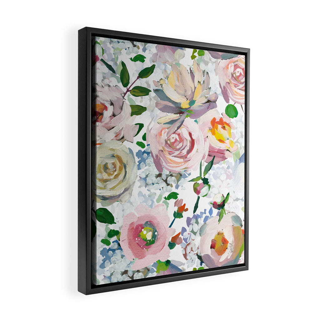 Hand Drawn Vintage Spring Claude Monet Botanical Flower Garden Framed Canvas Print Gallery Image 2