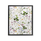 Hand Painted Watercolor Springflowers And Herbs Meadow  Framed Canvas Print Gallery Image 8